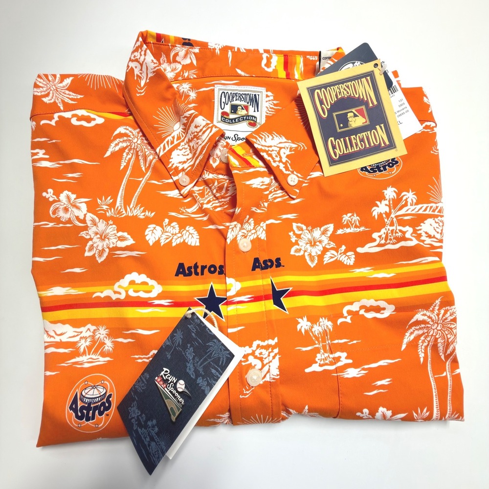 Reyn Spooner Houston Astros Retro Hawaiian Aloha Shirt XL‎ MLB Cooperstown NWT